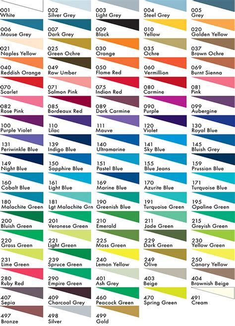 pablo colored pencils color chart